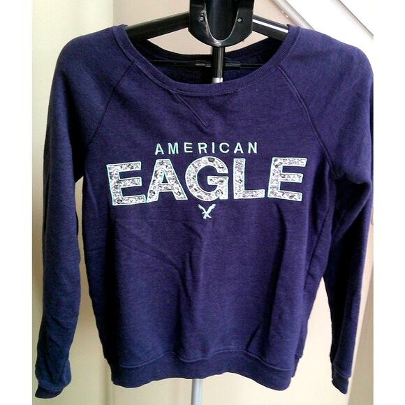 American Eagle Outfitters Crew Neck Sweatshirt Juniors Small Purple - Picture 1 of 6